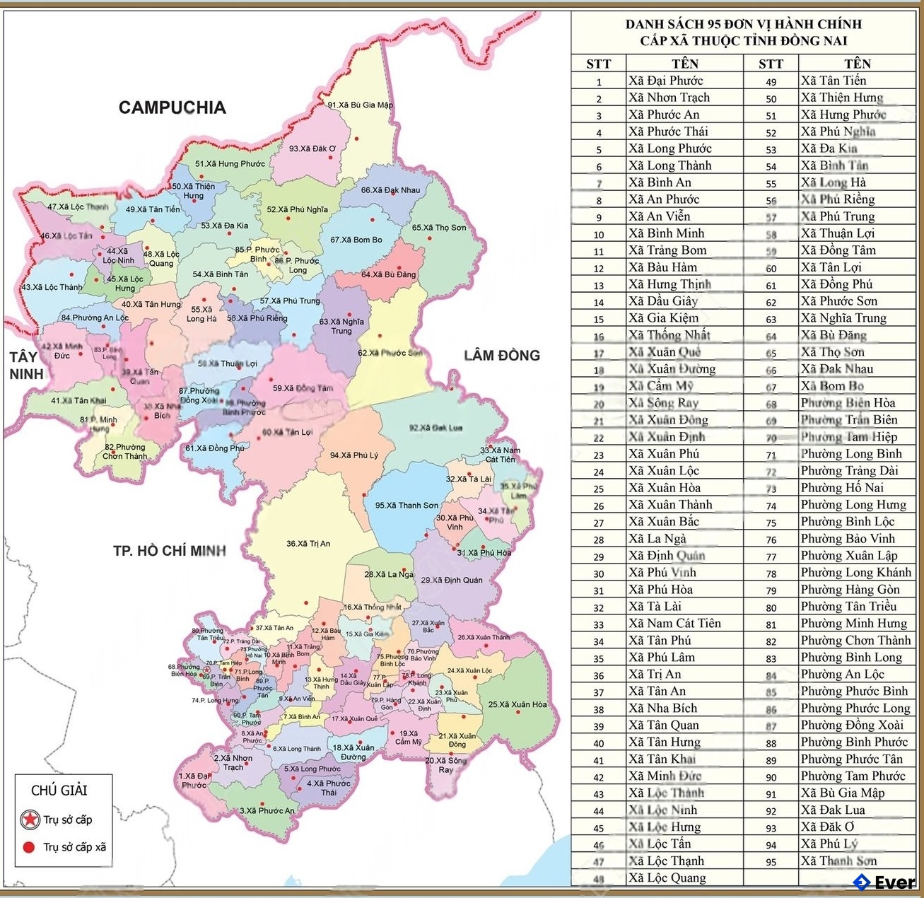 Bản đồ hành chính tỉnh Đồng Nai mới sau khi sát nhập với Bình Phước. Bản đồ hành chính tỉnh Đồng Nai mới sau khi sát nhập với Bình Phước.